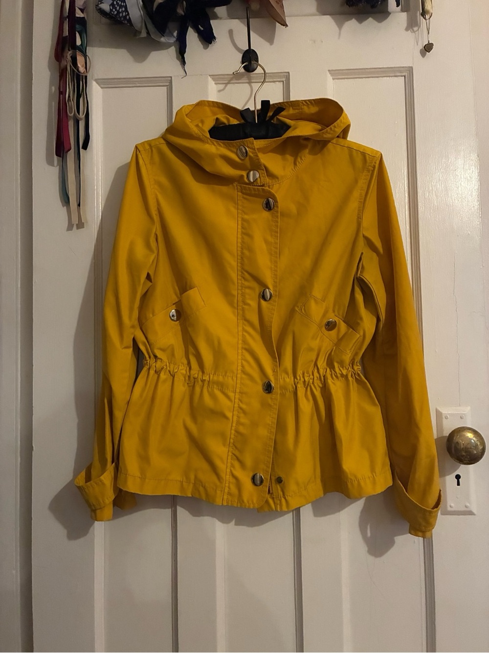 Banana Republic Yellow Hooded Rain Coat